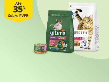 At&eacute; 35% PVPR Em alimenta&ccedil;&atilde;o para esterilizados Ultima e Perfect Fit